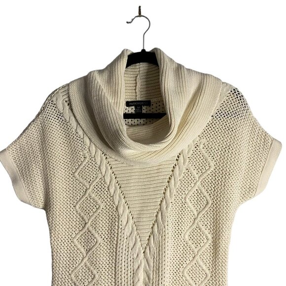 Parkhurst Women's Beige 100% Cotton Pattern Knitted Cowl Neck Sweater - Picture 2 of 8